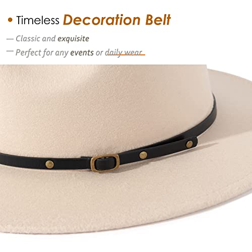 Lisianthus Women Belt Buckle Fedora Hat - color: Creamy