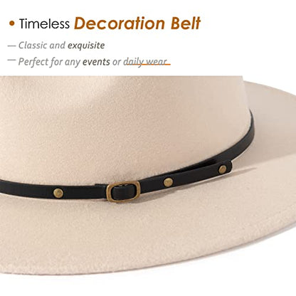 Lisianthus Women Belt Buckle Fedora Hat - color: Creamy