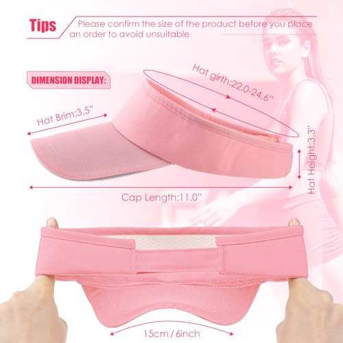 Bonuci 24 Pcs Visor Bulk for Women Sun Hat Visors for Men Tennis - color: Pink