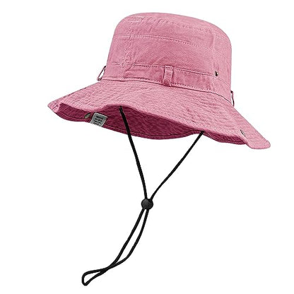 Clakllie Reversible Packable Boonie Fishing Hat UV Protection Sun Beach Hat - color: S-hjy6-pink