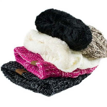 Women's Men Knit Slouchy Baggy Navy Beanie Oversize Winter Hat Ski Fleece Slouchy Cap
