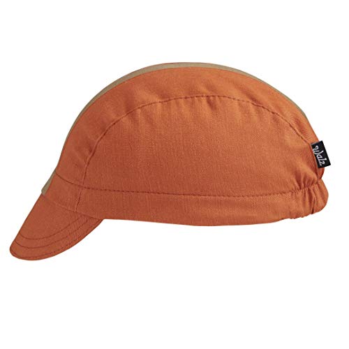 Walz Caps Cotton 3-Panel Cycling Cap - color: Orange/Khaki, size: Small-Medium