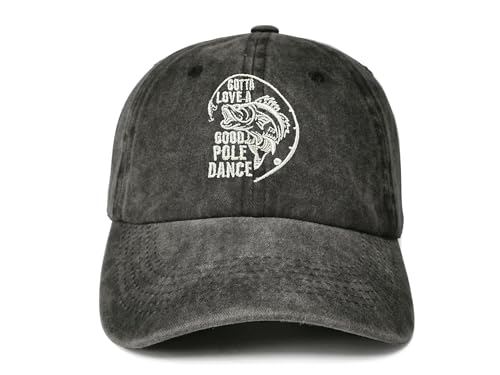 Embroidered Baseball Caps for Men and Women - color: Gotta Love a Good Pole Dance (Washed Black)