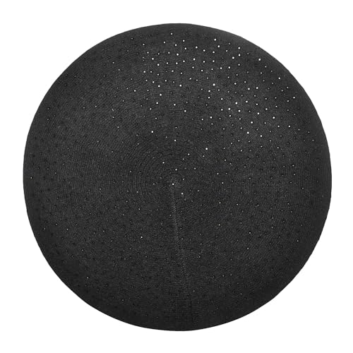 ZLYC Women French Beret Hat Reversible Solid Color Mosaic Warm Artist Cap - color: Black