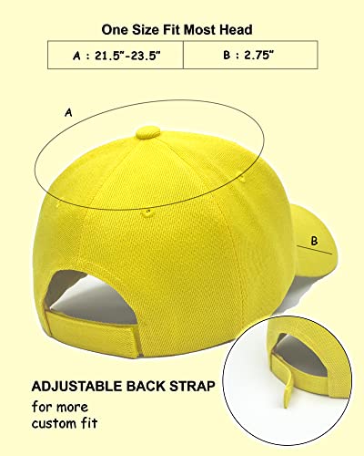 Utmost Structured Baseball Cap with Adjustable Closure - Performance Hat for Outdoor Activities - color: 1pc Yellow