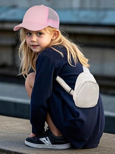 Edoneery Kids Baseball Hat, Adjustable Cotton Cap - color: Mesh-pink, style: 3-8 Years