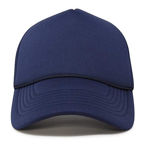 DALIX Solid Blank Trucker Hats Caps 2 Pack - color: Navy Blue