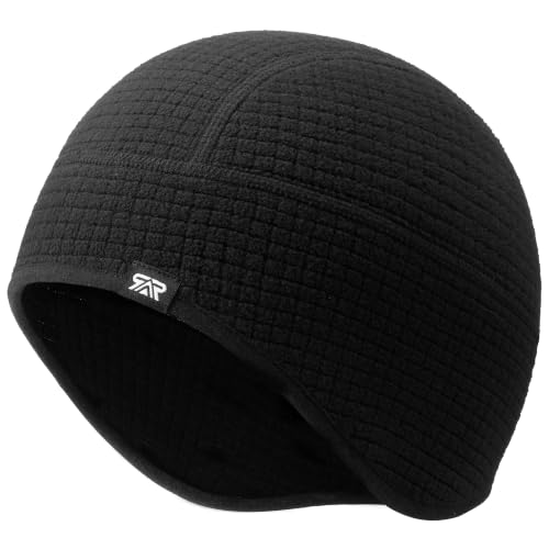 SUNMECI Winter Grid Fleece Skull Cap Thermal Helmet Liner for Men Women - color: Black