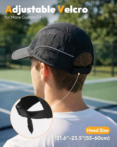 Mens Womens Baseball Caps Hat Breathable Sun Protection Running Golf Hats for Men Women for Outdoor Activities - color: Black