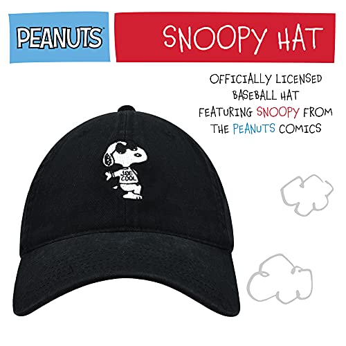 Concept One Unisex Adult Peanuts Snoopy Dad Hat, Adult Cotton Adjustable Baseball Cap with Curved Brim - color: Joe Cool