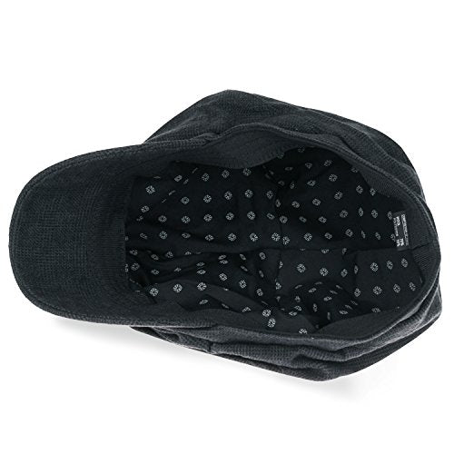ililily Washed Cotton Newsboy Cabbie Cap Corduroy Duck Bill Flat Hunting Hat - color: Shadow Grey Check