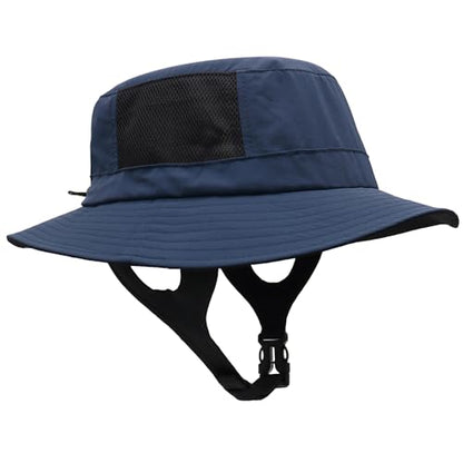 Men Bucket Hat Wide Brimmed Foldable Ladies Surf Sun Hat UPF50+ - color: Dark Blue