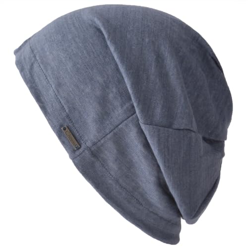 CHARM Mens Summer Linen Beanie - color: Navy