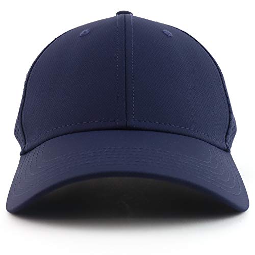 Armycrew UPF 50+ Cool Comfort Performance Stretchable Air Mesh Baseball Cap - color: Navy