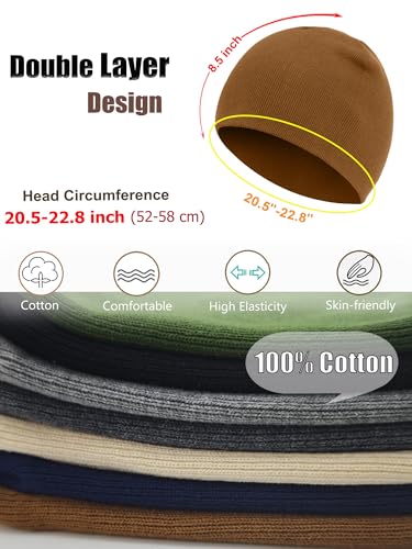 100% Cotton Beanie Hat for Men Women Cuffless Warm Winter Hats - color: 1pcs-coffee