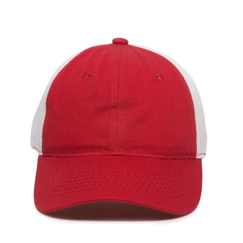 Outdoor Cap Garment Washed Meshback Cap - color: Red/White