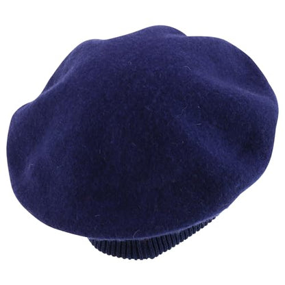 Trendy Apparel Shop Plain Solid French Wool Beret Hat - color: Navy