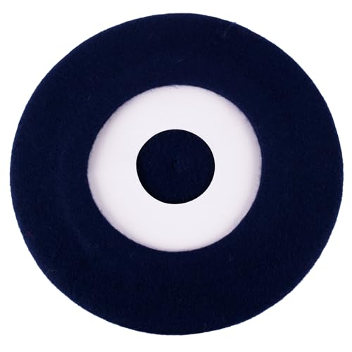 ZAKIRA Wool French Beret for Men & Women, Plain - color: Navy