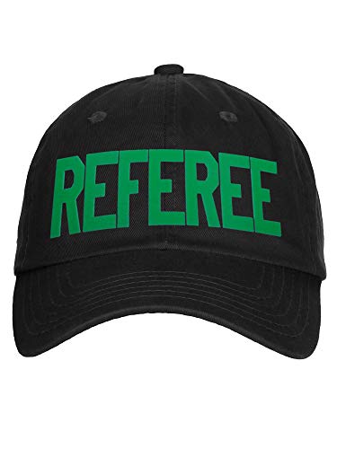 Classic Referee Hat Premium Cotton Low Profile Unstructured Adjustable Strapback - color: Black Green