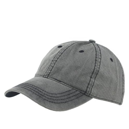 Heavy Washed Coated Canvas Wax-Look Adjustable Low Profile Men Women Baseball Cap - color: Gray