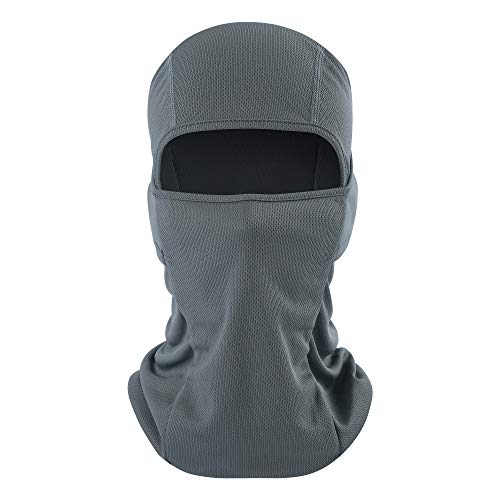 Balaclava Face Mask Adjustable Windproof UV Protection Hood - color: Grey