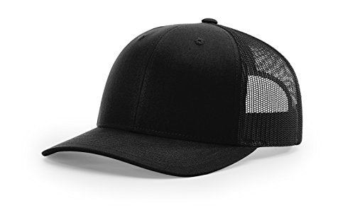 Richardson 112 Classic Six-Panel Adjustable Snapback Trucker Cap - color: Black (Xl)