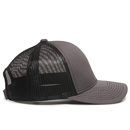 Outdoor Cap Unisex-Adult Outdoor Cap Structured Mesh Back Trucker Cap - color: Charcoal/Black