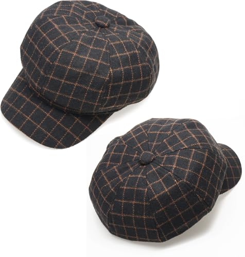 Newsboy Caps for Women Classic Beret Hats Autumn Winter Cap - color: E-black