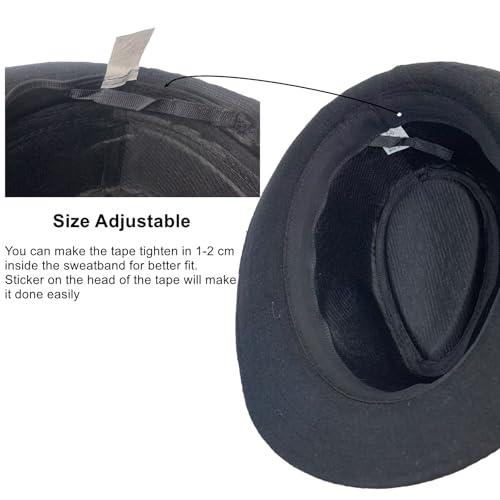 2 Pack Manhattan Fedora Hat for Men Gangster Trilby Vintage Felt Hat