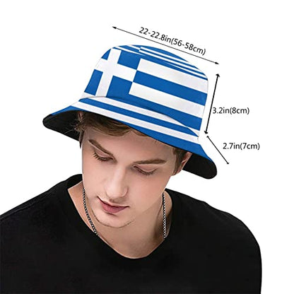 Cute Funny Flag Bucket Hat Packable Fashion Sun Cap Outdoor Flag Fisherman Hat for Women Men Boys Girls - color: Greece Flag Greek Flag