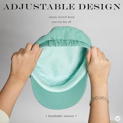 Funky Junque Greek Fisherman Newsboy Cap, Cotton Captains Bakerboy Hat - color: 2 Pack - Mint & Khaki