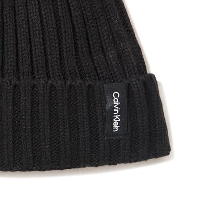 Calvin Klein Women's Faux Fur Pom Winter Beanie with Velboa Fleece Lining - color: Black