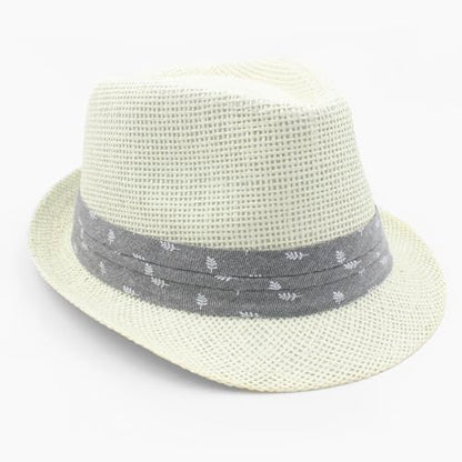 LIDHAY Straw Fedora Hat for Men Women |Short Brim Panama Sun Hat - color: White