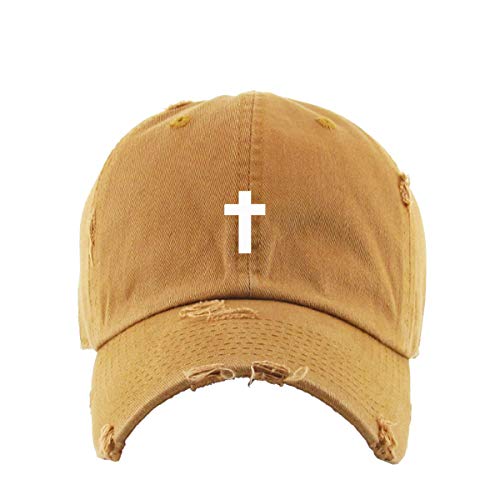 Cross Vintage Baseball Cap Embroidered Cotton Adjustable Distressed Dad Hat - color: Timberland