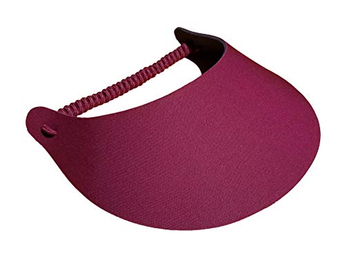 Women's Solid Color Design Lightweight Packable Foam Visor for Sun Protection and Outdoor Activities - color: Burgundy