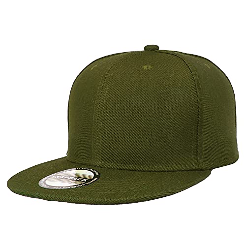 Classic Snapback Hat Cap Hip Hop Style Flat Bill Blank Solid Color Adjustable Size - color: 1pc Army Green