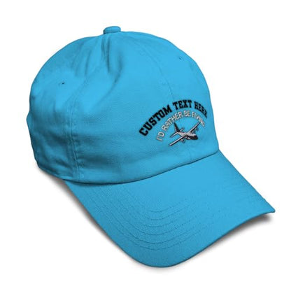 Speedy Pros Soft Baseball Hat Embroidered Dad Hat C-130 I'd Rather Be Flying Men & Ladies Baseball Cap Cotton - color: Aqua Personalized Text Here