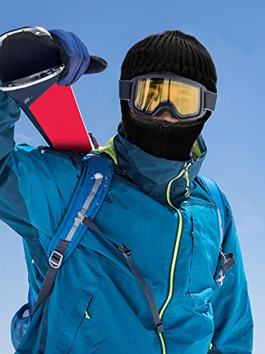 SATINIOR 2 Pcs Ski Masks Winter Balaclava Fleece - color: Black, Red, size: One Size