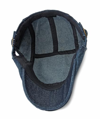 Cotton Newsboy Cap,Breathable Ivy Gatsby Cabbie Beret Hat for Men's Women Driving Hunting Golf - color: Denim Light Blue