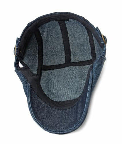 Cotton Newsboy Cap,Breathable Ivy Gatsby Cabbie Beret Hat for Men's Women Driving Hunting Golf - color: Denim Brown