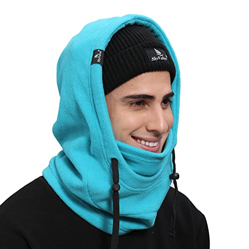 Shy Velvet Cold Weather Fleece Balaclava Ski Mask,Balaclava Wind-Resistant Winter Face Mask for Men and Women - color: Lake Blue