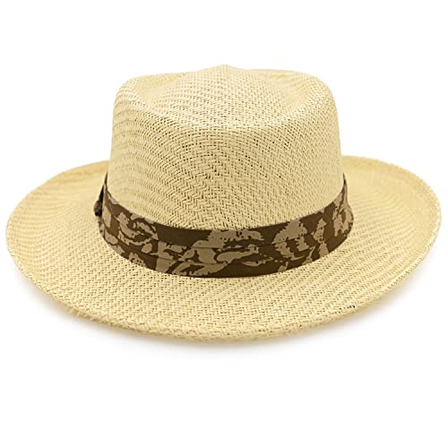 Panama Jack Mens Straw Safari Sun Hat - color: Brown, size: Large-X-Large