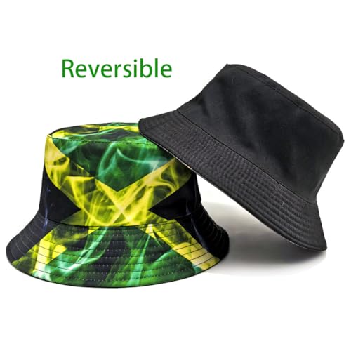 Shark Pattern Bucket Hat for Men Women, Reversible Double-Side-Wear Sun Hat, Packable Beach Fisherman Cap - color: Geometric Graffiti