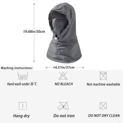 Women's UV Protection Balaclava Hat with Neck Guard & Face Mask for Cycling, Travel & Outdoor Activities - color: White