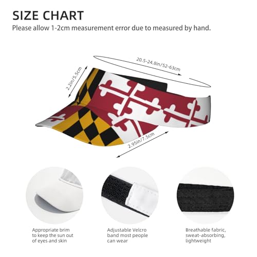 Stylish Visor Cap, Adjustable Lightweight Sun Hat for Men Women Teens - Sports, Beach, Golf, Tennis - color: Maryland1