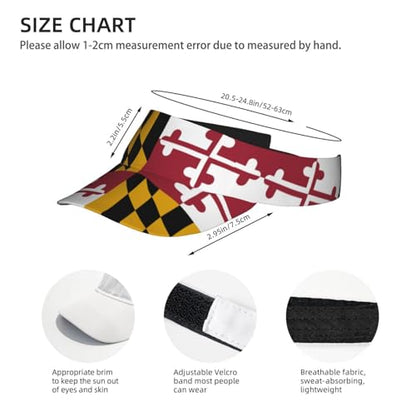 Stylish Visor Cap, Adjustable Lightweight Sun Hat for Men Women Teens - Sports, Beach, Golf, Tennis - color: Maryland1