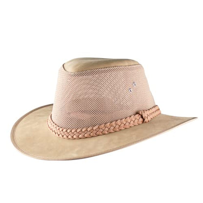 Mesh Safari Hat for Men Soaker Golf Sun Hats Summer Wide Brim Outback Cap - size: Large