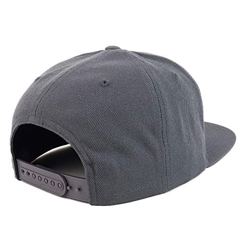 Trendy Apparel Shop Number 26 Embroidered Snapback Flatbill Baseball Cap - color: Charcoal
