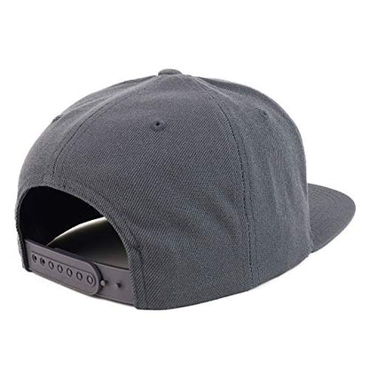 Trendy Apparel Shop Number 26 Embroidered Snapback Flatbill Baseball Cap - color: Charcoal