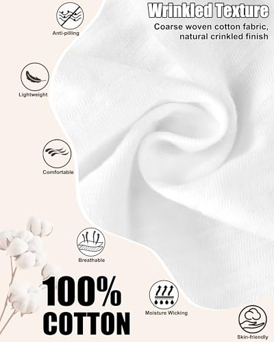 100% Cotton Summer Beanie for Men Women, Thin Soft Slouchy Beanies - color: 1pcs-white, size: Large